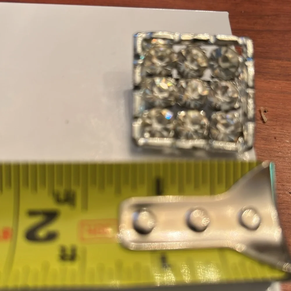 Rhinestone silver tone brooch vintage inspired Y2K glam geometric bold cocktail
